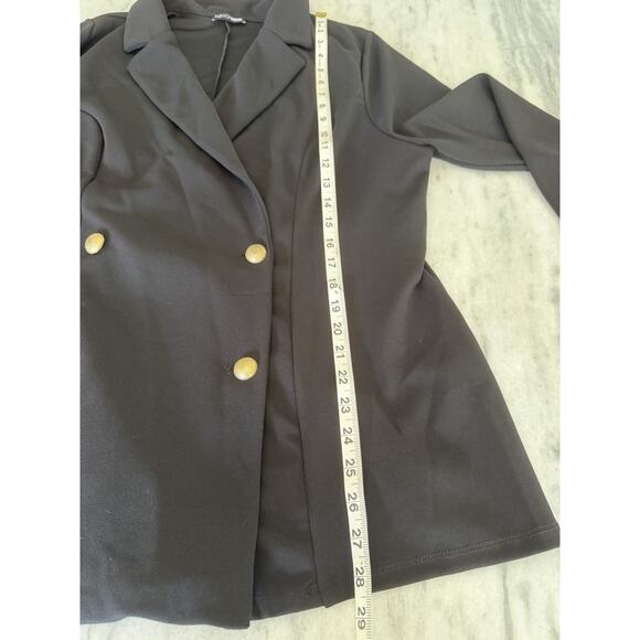 Fashion Nova Womens Double Breasted Black Knit Jacket Blazer Sz 1X - Picture 8 of 9
